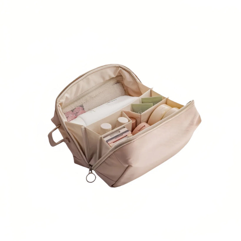 beige travel makeup bag AeroWide Lightweight Cosmetic Case – The Case Lane