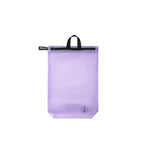 Purple travel bag with black handle on a white background