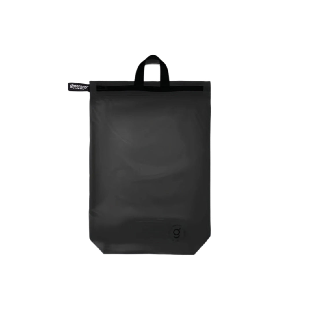 Black travel bag on a white background