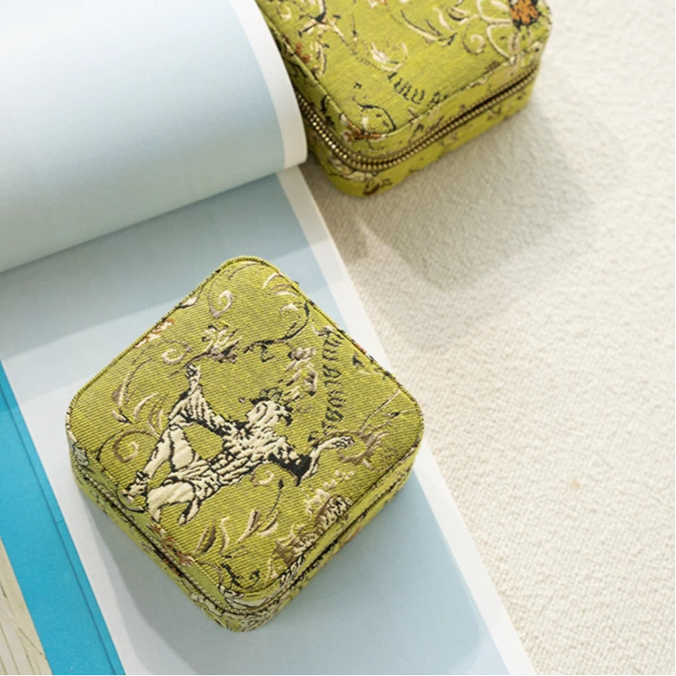 Botanical Jacquard Jewelry Case