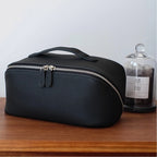 Leather Pillow-Fold Cosmetic Bag