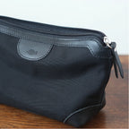 Minimalist Leather-Nylon Storage Pouch