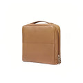 Brown slim makeup bag on a white background