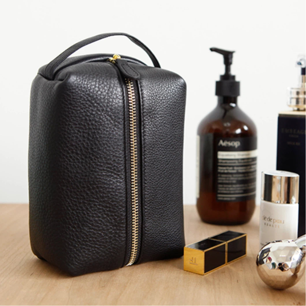 Slim Leather Portable Essentials Pouch