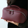 Leather Pillow-Fold Cosmetic Bag