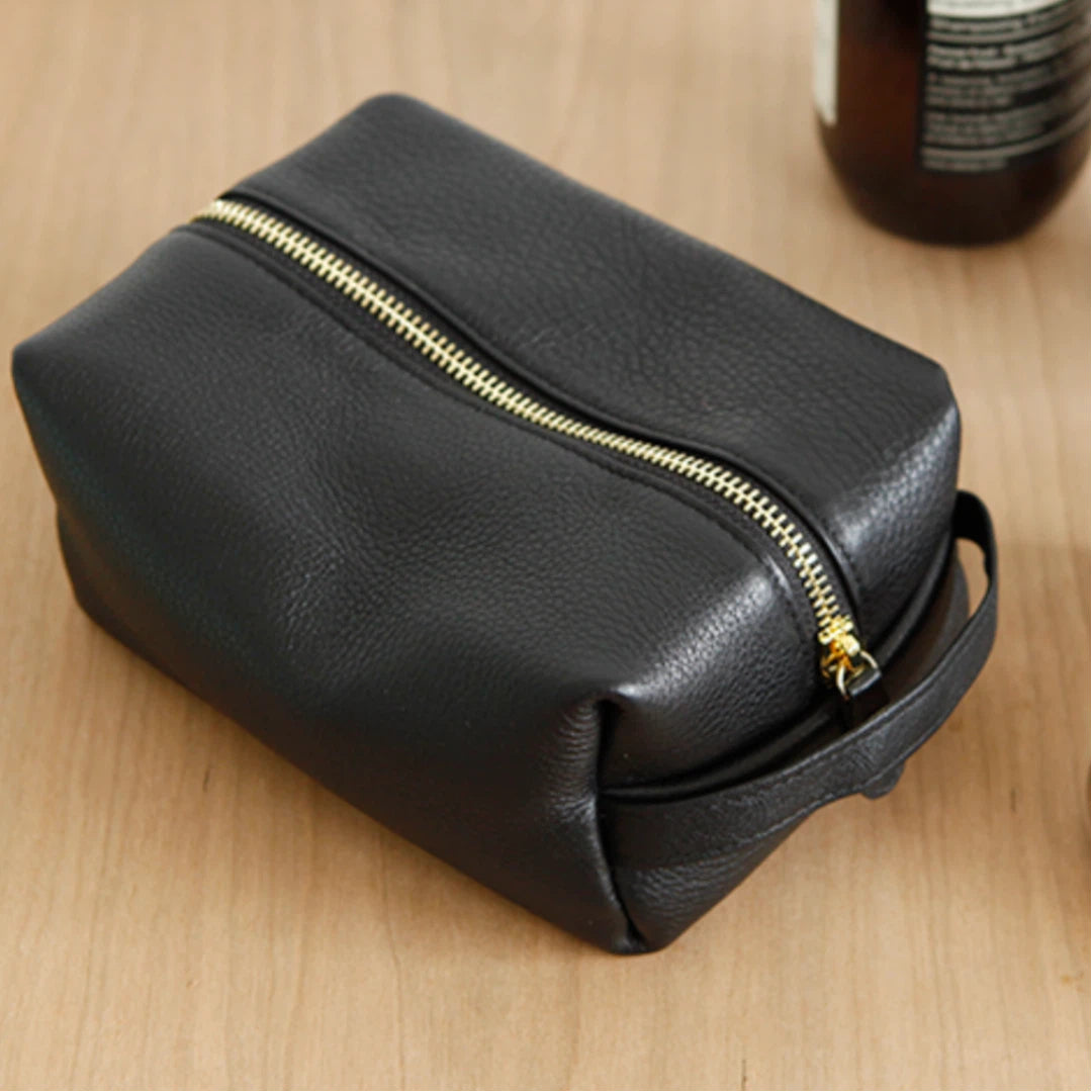 Slim Leather Portable Essentials Pouch