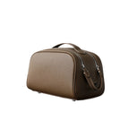 Dual-Zip Structured Leather Vanity Bag