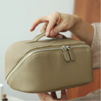 Leather Pillow-Fold Cosmetic Bag