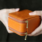 Double-Layer Leather Travel Jewellery Box