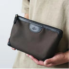 Minimalist Leather-Nylon Storage Pouch