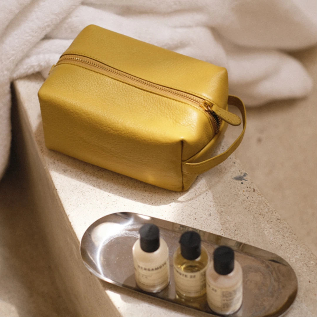 Slim Leather Portable Essentials Pouch