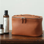 Leather Handheld Makeup Bag