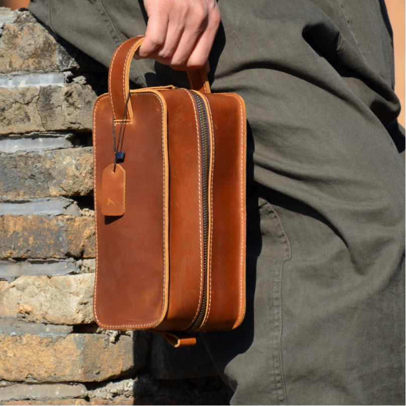 Leather Men's Washbag