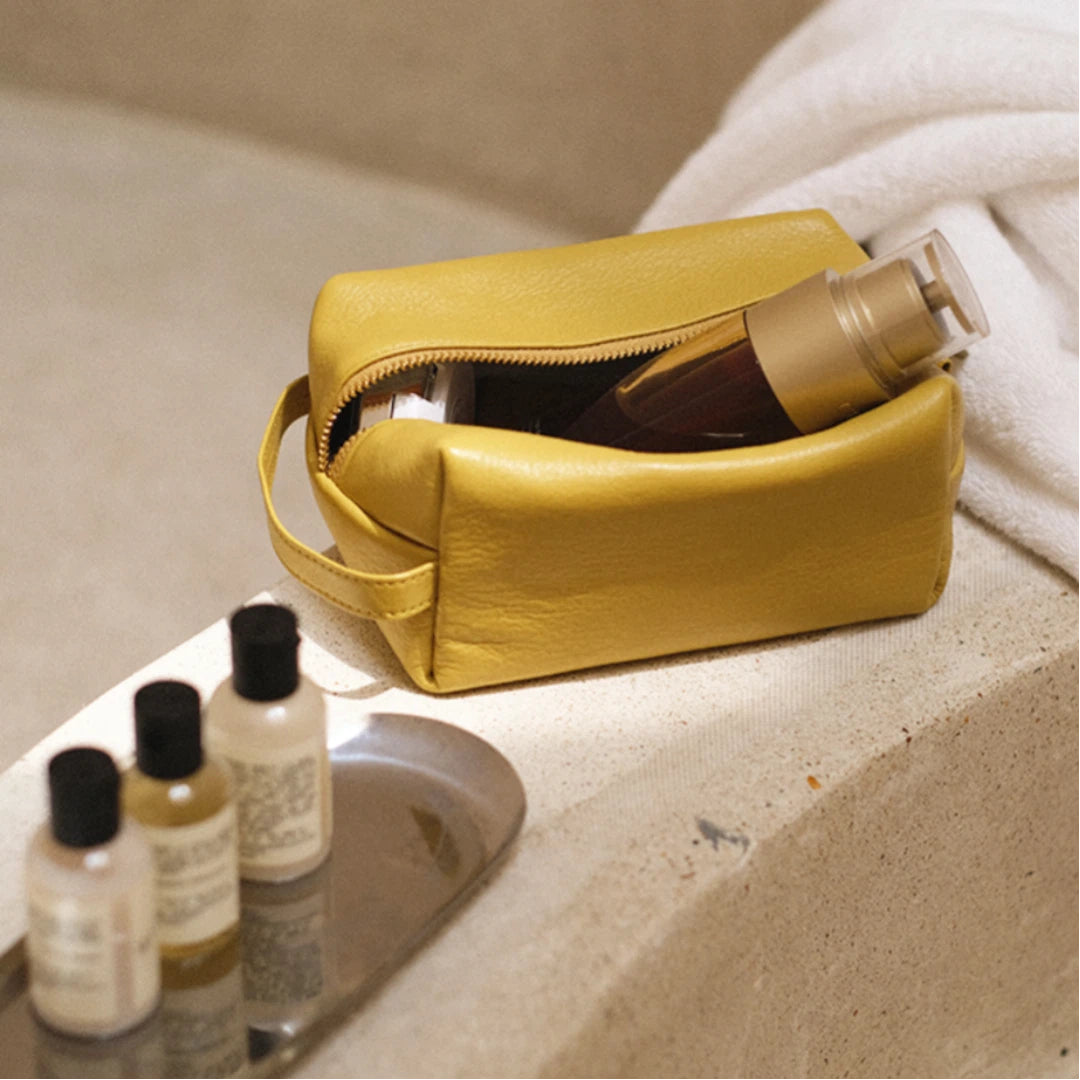 Slim Leather Portable Essentials Pouch