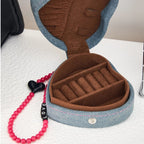 Heartbeat Denim Travel Jewellery Organiser