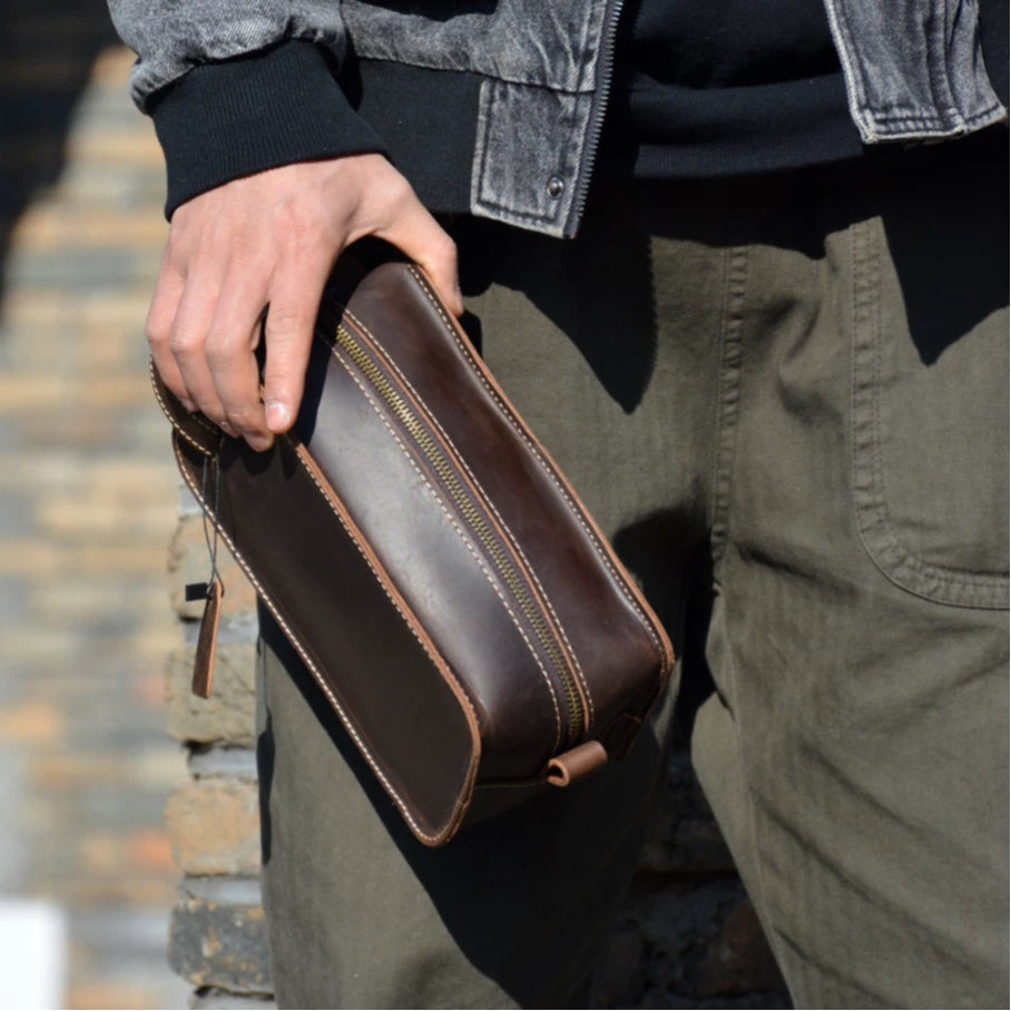 Leather Men's Washbag