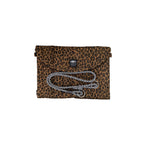 Gesteppte Laptoptasche mit Leopardenmuster