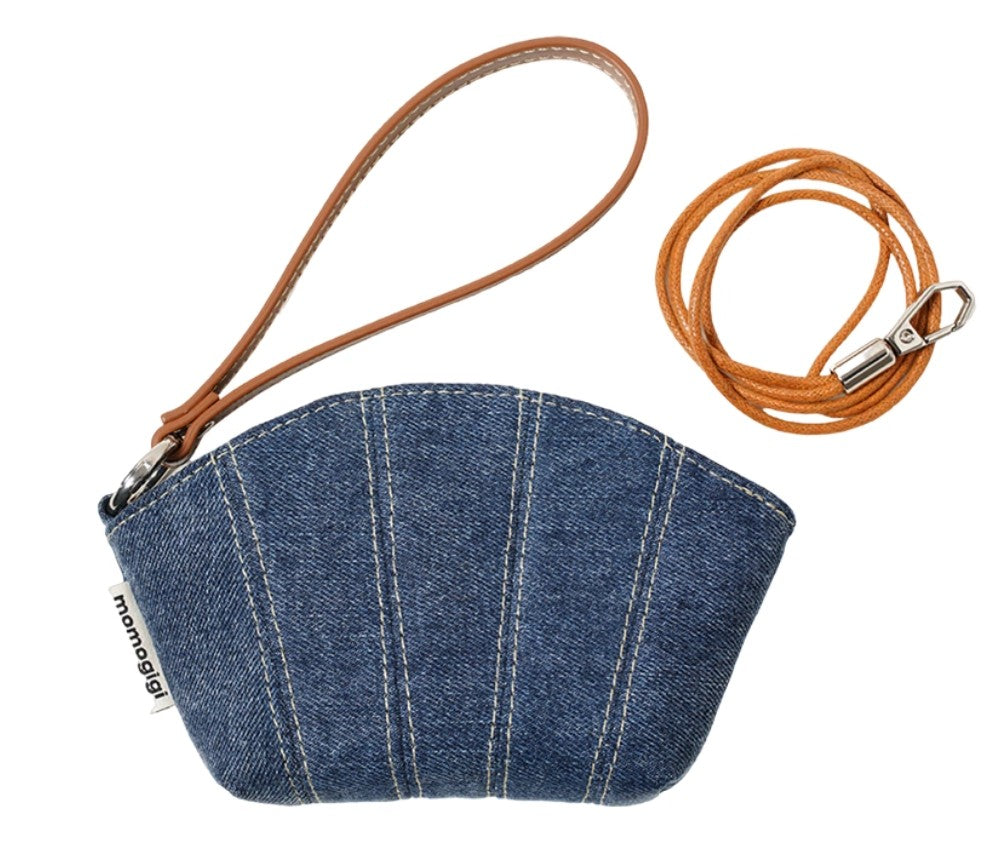 Denim Shell Mini Pouch