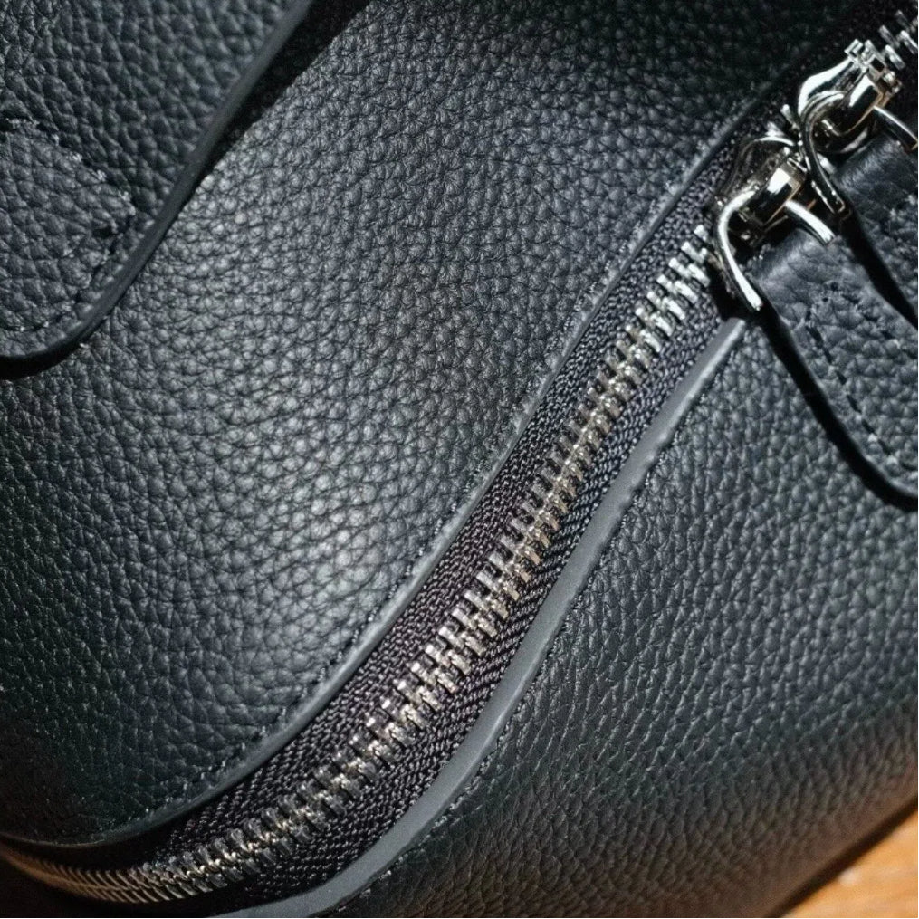 Leather Pillow-Fold Cosmetic Bag