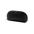 Black cosmetic pouch on a white background