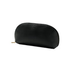 Black cosmetic pouch on a white background