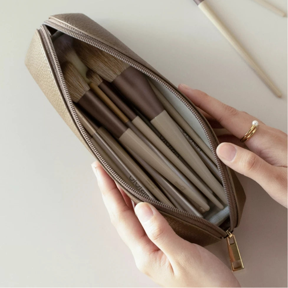 Pebbled Makeup Brush Pouch