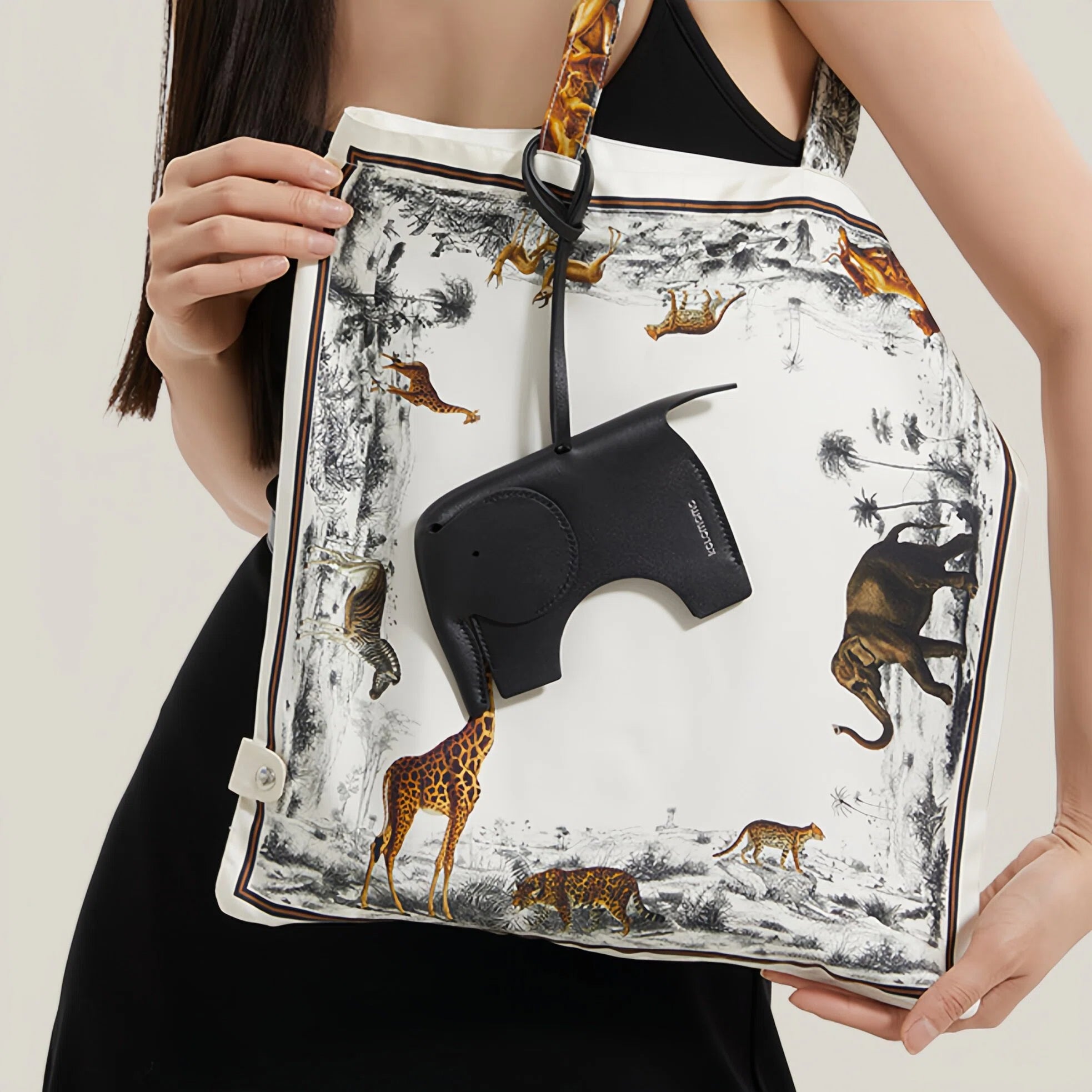 Convertible Silk Tote Bag Charm