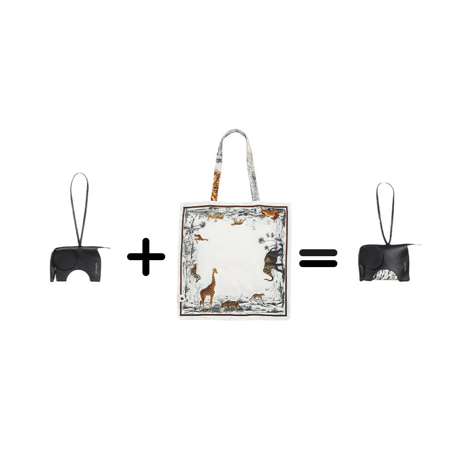 Convertible Silk Tote Bag Charm