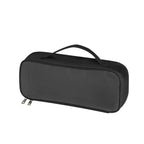 Black hairdryer case with handle on a white background