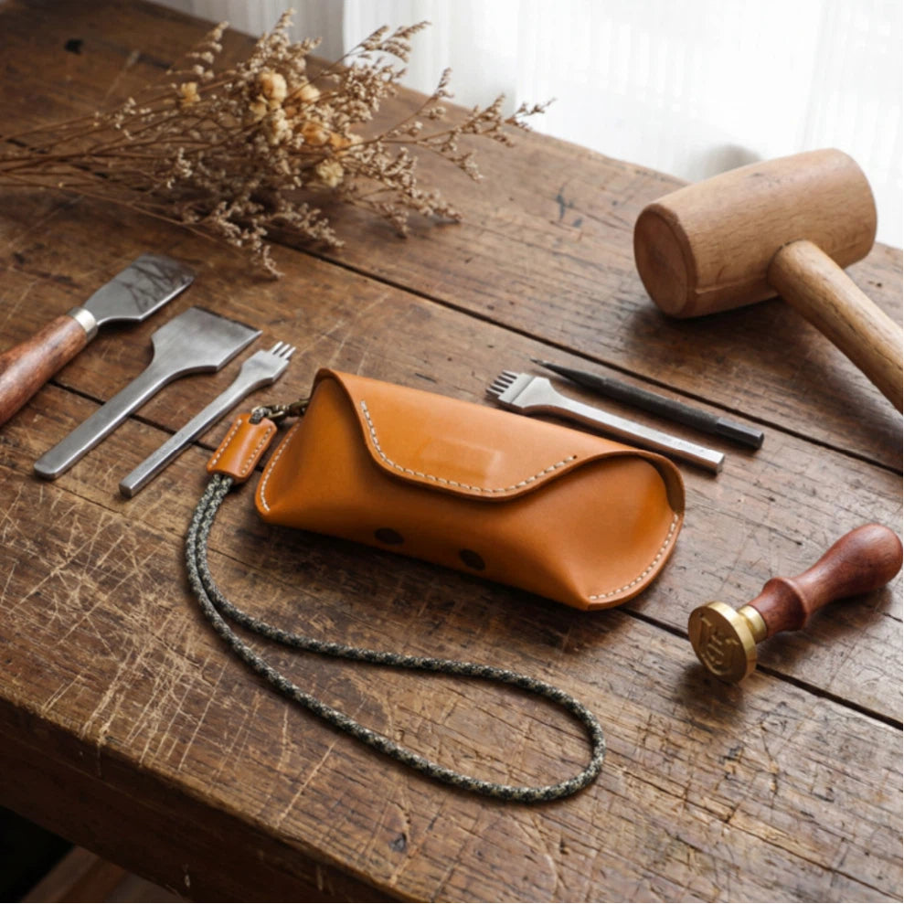 Magnetic Handcrafted Leather Glasses Case