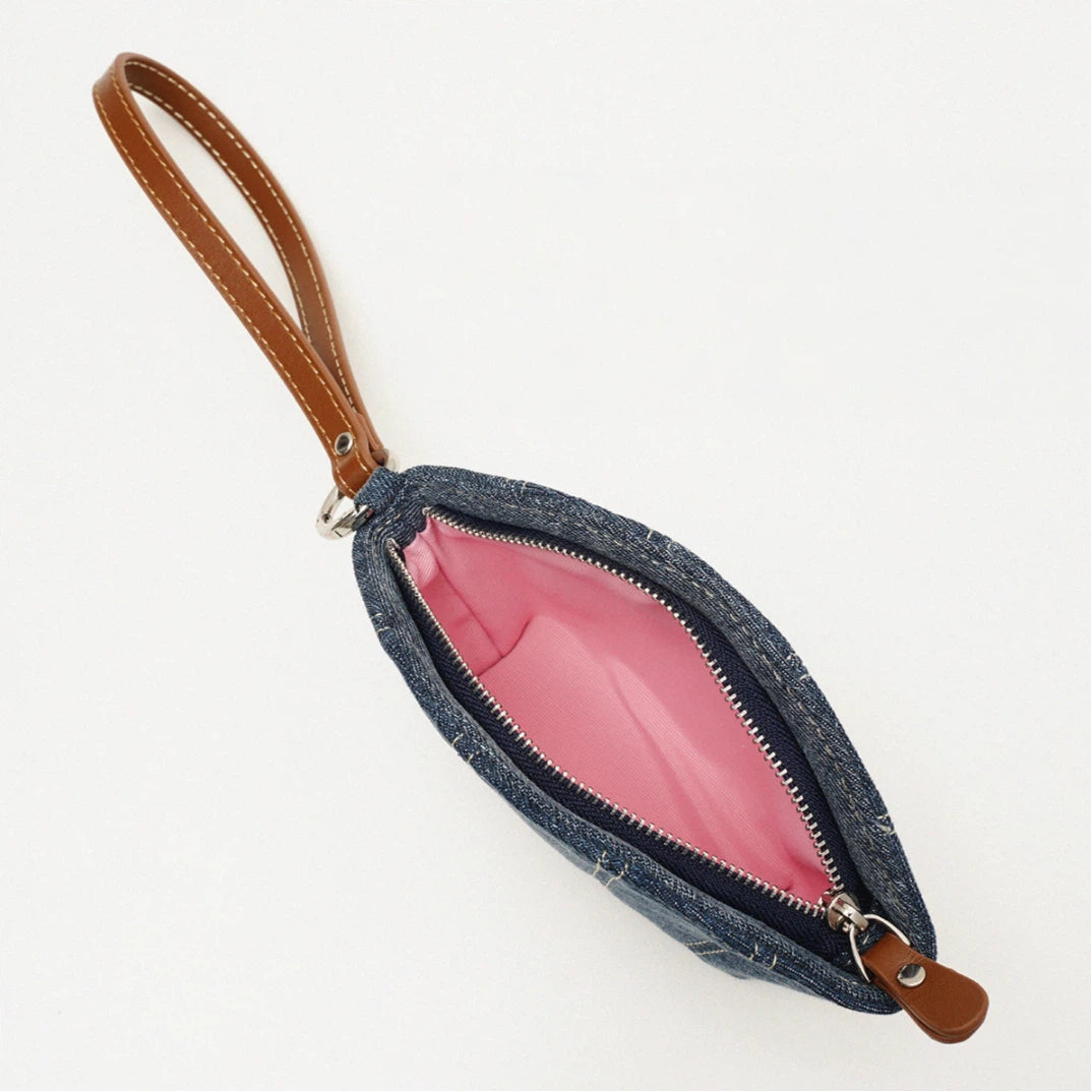 Denim Shell Mini Pouch