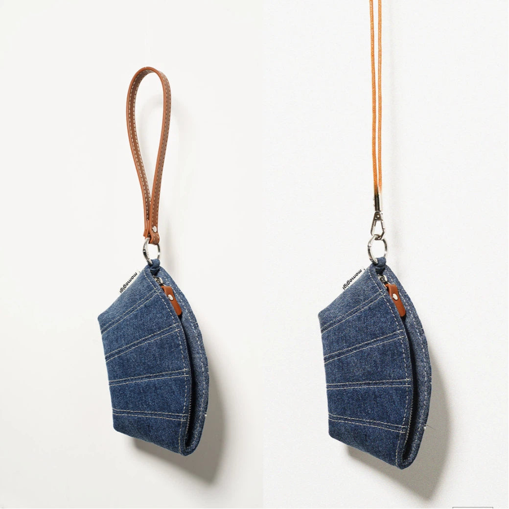 Denim Shell Mini Pouch