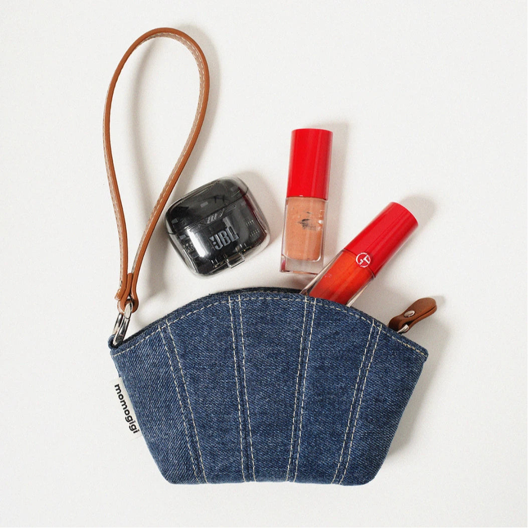 Denim Shell Mini Pouch