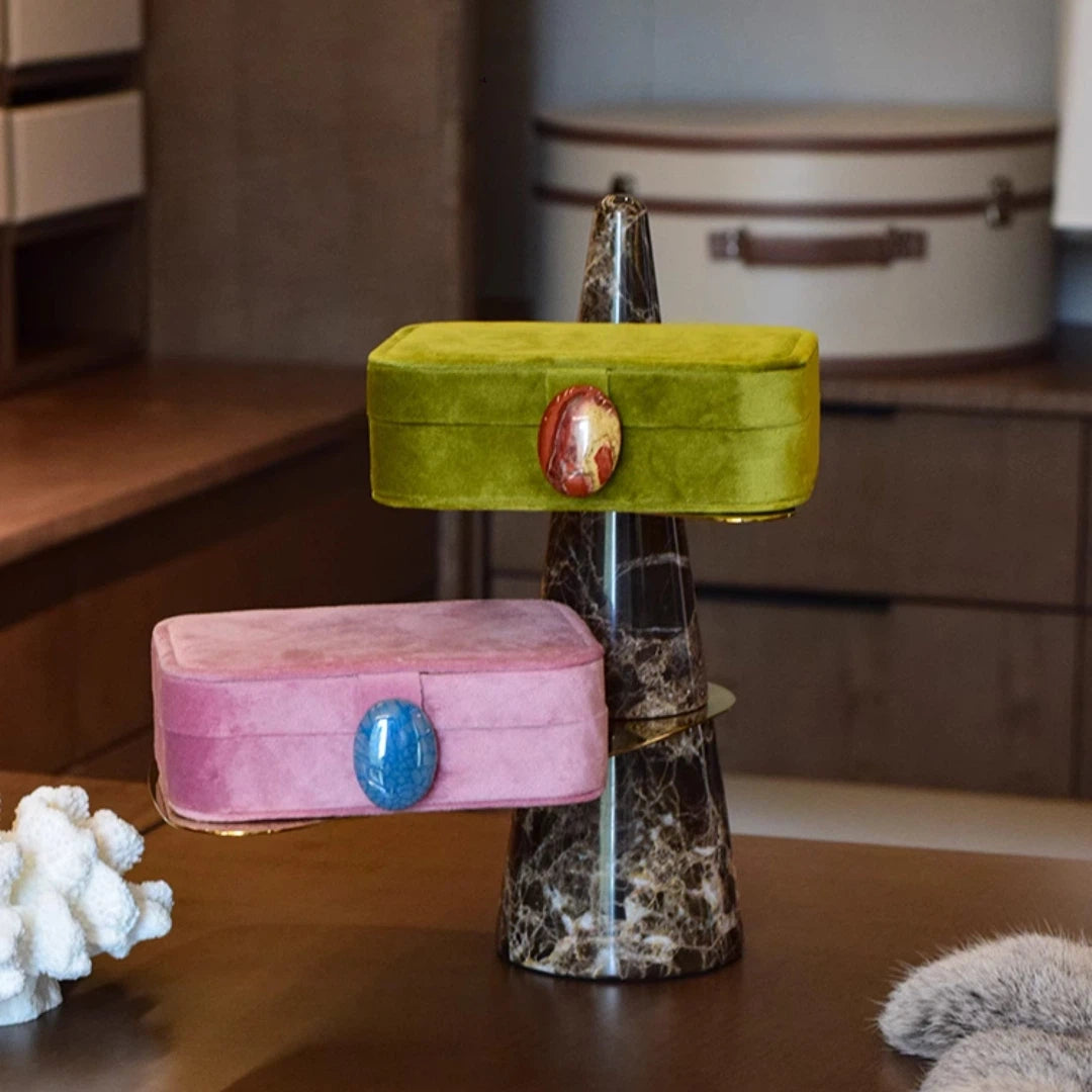 Velvet Pebble Jewellery Box