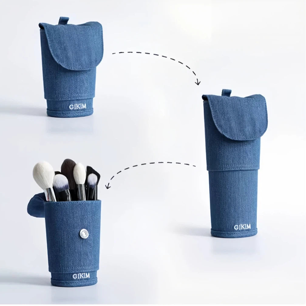 Denim Adjustable Makeup Brush Holder