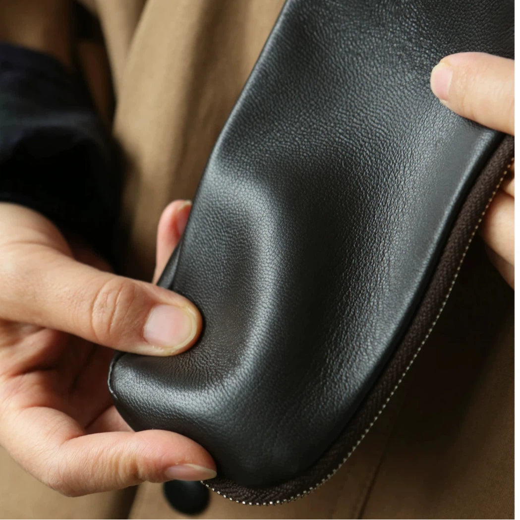 Soft Leather Open-Side Glasses Case