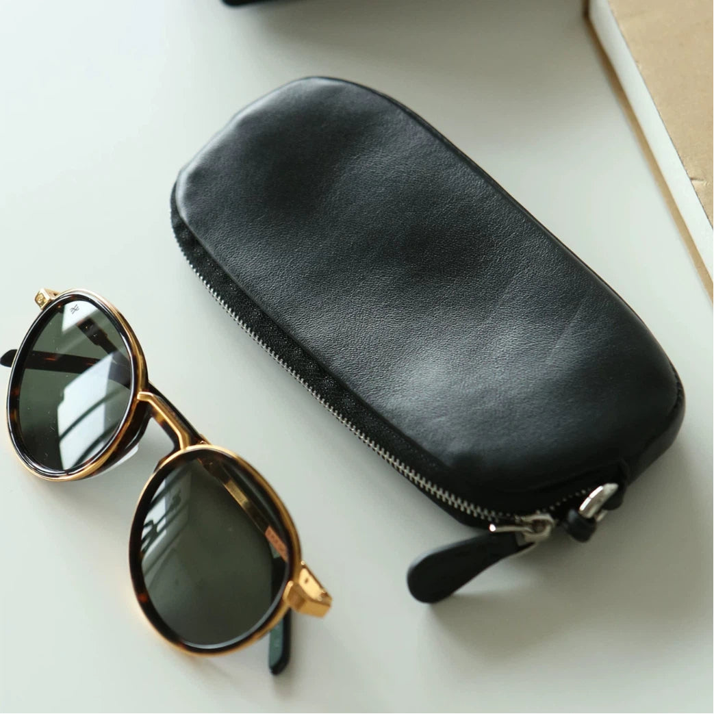 Soft Leather Open-Side Glasses Case