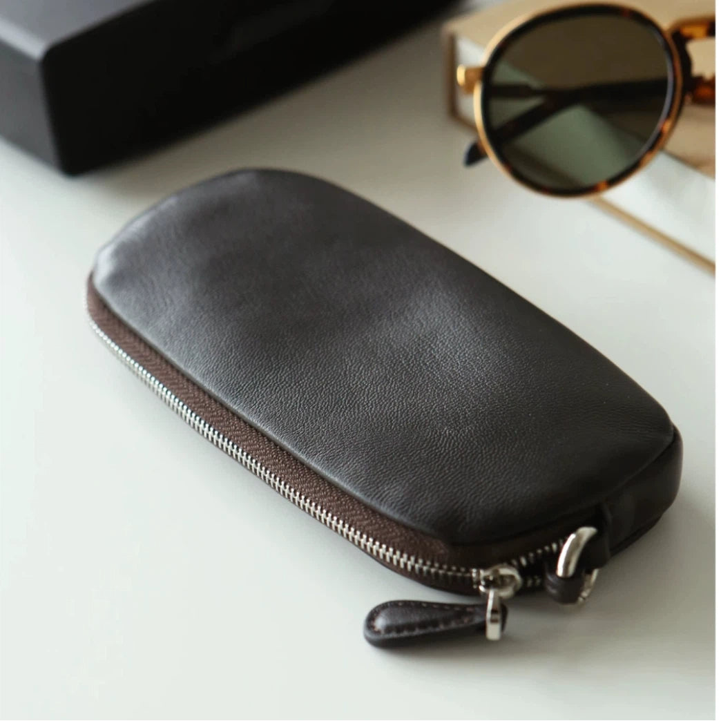 Soft Leather Open-Side Glasses Case