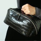 Glossy Leather Lay-Flat Makeup Case
