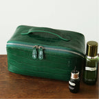 Glossy Leather Lay-Flat Makeup Case