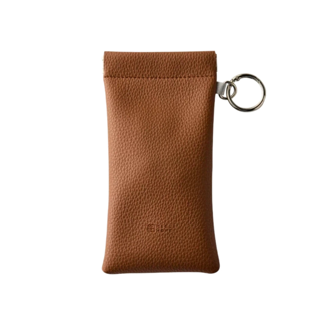 Pebbled Snap-Frame Glasses Pouch