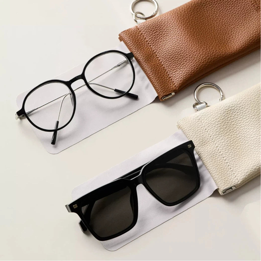 Pebbled Snap-Frame Glasses Pouch