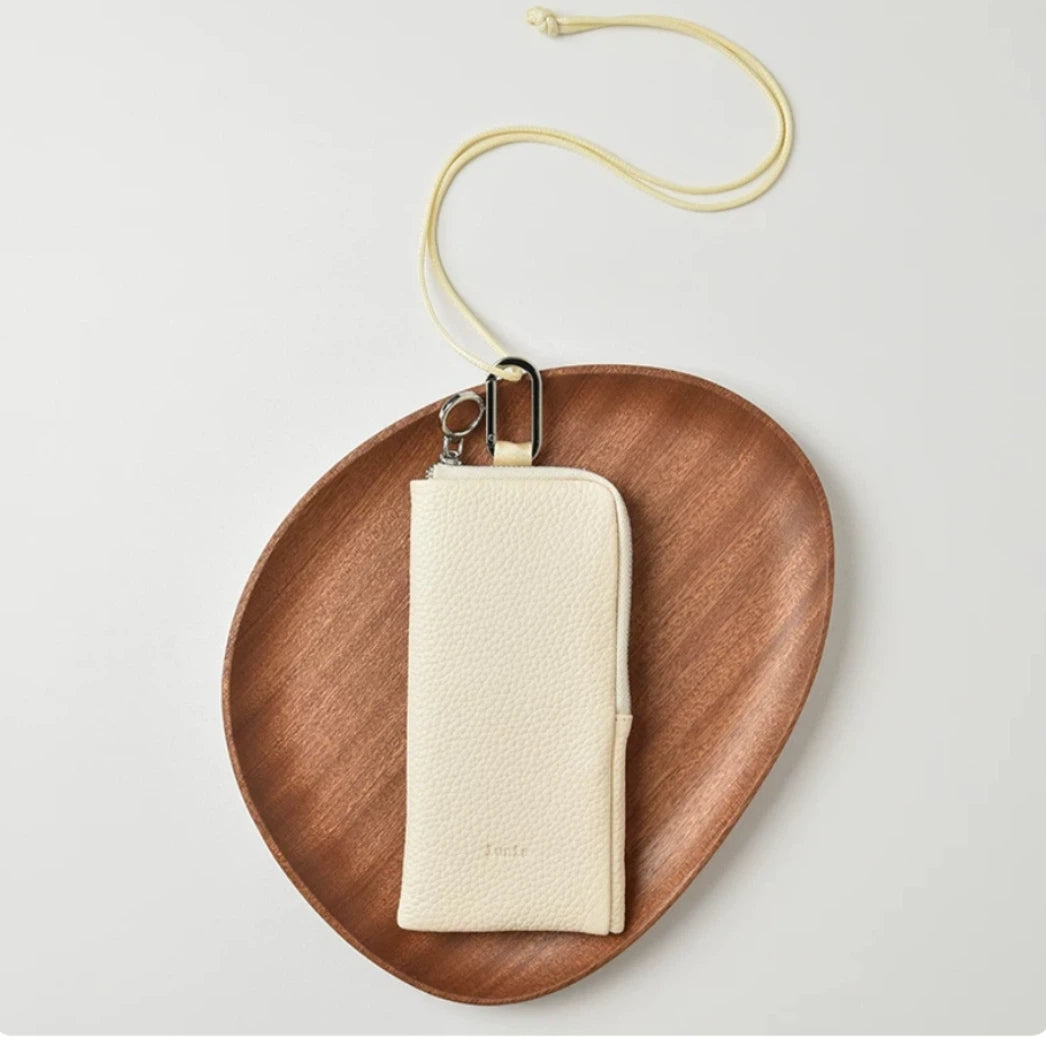 Soft Leather Zip Glasses Pouch
