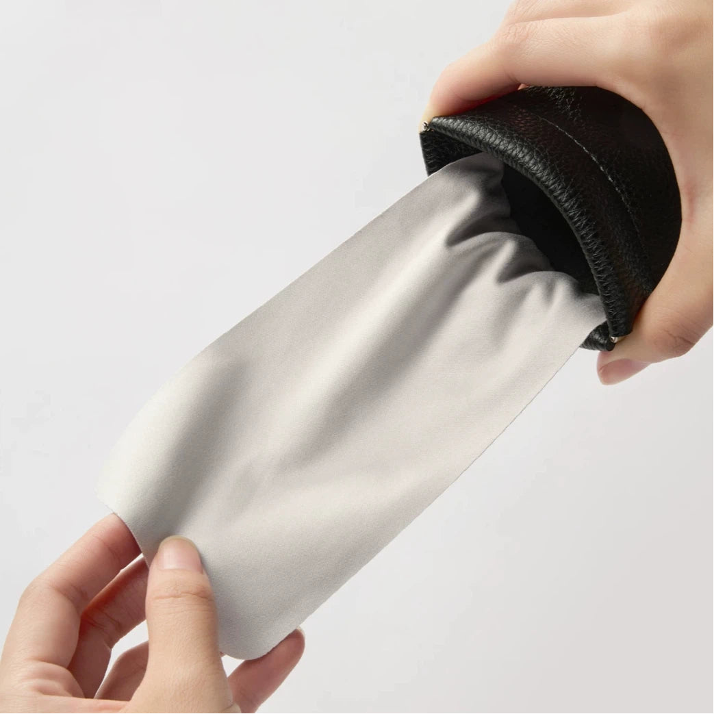 Pebbled Snap-Frame Glasses Pouch