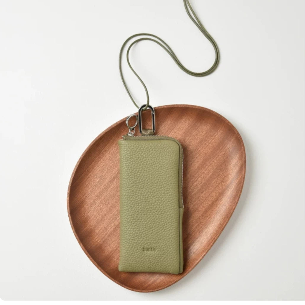 Soft Leather Zip Glasses Pouch