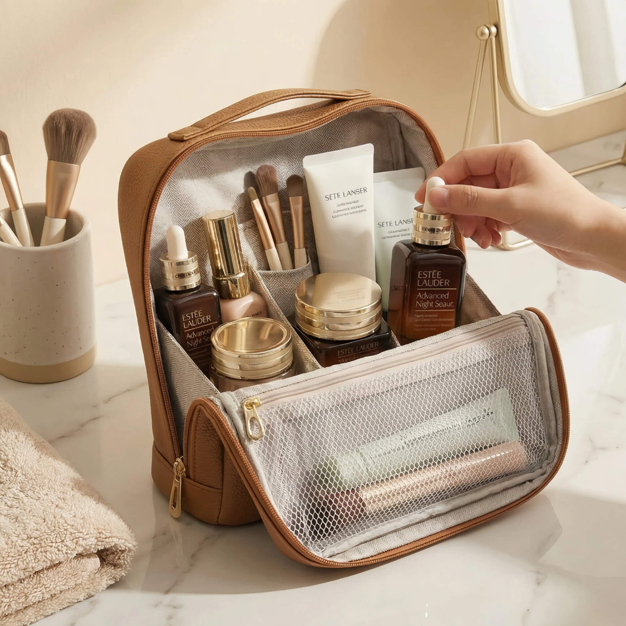 Slim Upright Cosmetic Bag